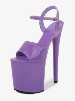 Chaussures De Danse De Pôle Blanc Sandales À Talons Hauts À Plate-forme Sexy