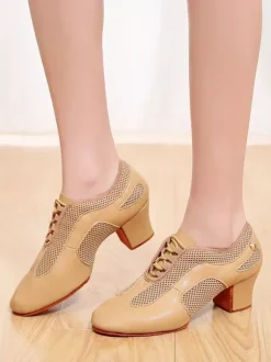 Chaussures de danse de salon pour femme à talons épais