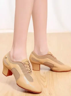 Chaussures de danse de salon pour femme à talons épais