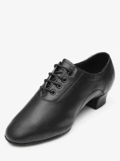 Chaussures de danse latine en cuir PU verni noir à bout rond