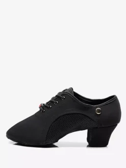Chaussures de danse latine noires à bout fermé chaussures de danse de salon