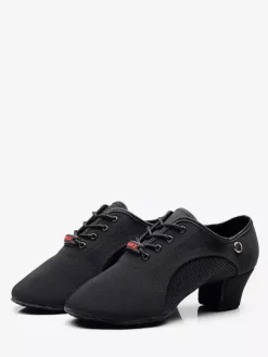 Chaussures de danse latine noires à bout fermé chaussures de danse de salon