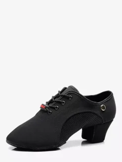 Chaussures de danse latine noires à bout fermé chaussures de danse de salon