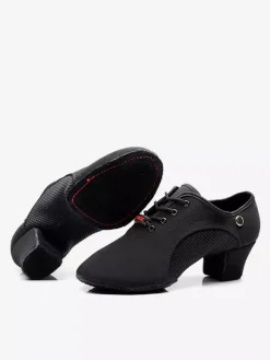 Chaussures de danse latine noires à bout fermé chaussures de danse de salon