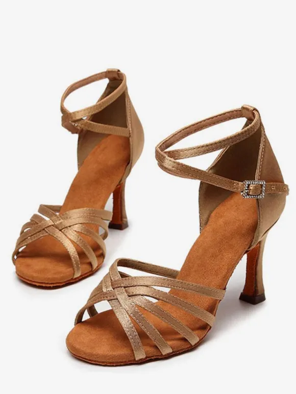Chaussures de danse salsa et latine marron talon sur-mesure