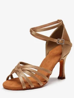Chaussures de danse salsa et latine marron talon sur-mesure