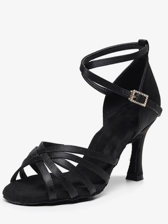 Chaussures de danse salsa et latine marron talon sur-mesure