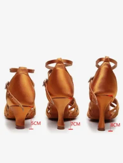 Chaussures de danse salsa et latine marron talon sur-mesure
