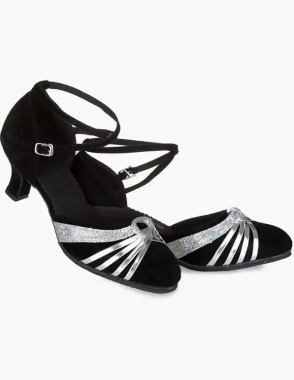 Chaussures de latine à talons épais semelle souple