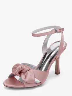 Chaussures de mariage à talons hauts avec n艙ud en satin