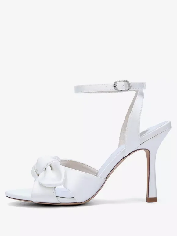 Chaussures de mariage à talons hauts avec n艙ud en satin