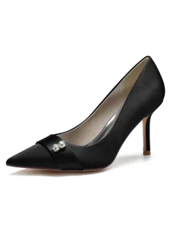 Chaussures de Mariage à Talons Hauts Femme avec Bout Pointu en Paillettes Unicolore