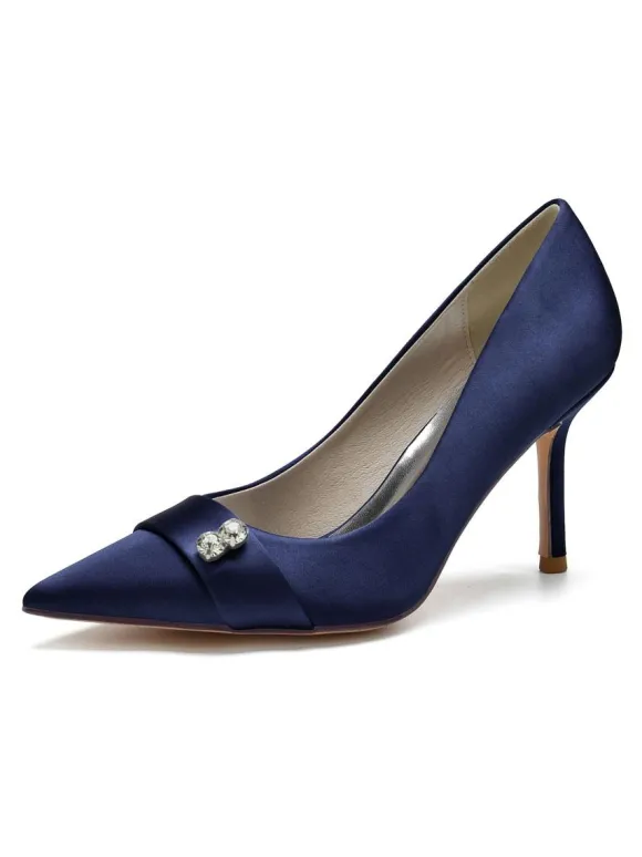 Chaussures de Mariage à Talons Hauts Femme avec Bout Pointu en Paillettes Unicolore