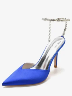 Chaussures de Mariage à Talons Hauts Femme avec Bout Pointu en Paillettes Unicolore