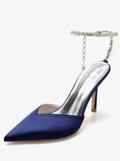 Chaussures de Mariage à Talons Hauts Femme avec Bout Pointu en Paillettes Unicolore
