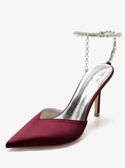 Chaussures de Mariage à Talons Hauts Femme avec Bout Pointu en Paillettes Unicolore