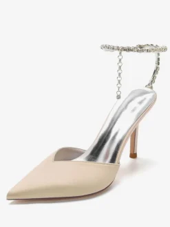 Chaussures de Mariage à Talons Hauts Femme avec Bout Pointu en Paillettes Unicolore