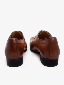 Chaussures de mariage en cuir de vache à bout carré sculpté pour hommes Oxford