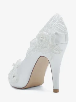 Chaussures de mariage Escarpins de mariée Satin Peep Toe