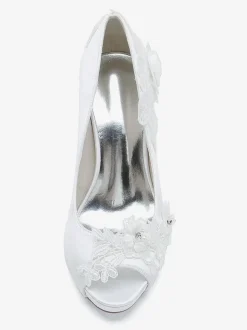 Chaussures de mariage Escarpins de mariée Satin Peep Toe