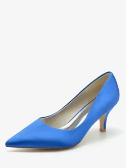 Chaussures de mariage Escarpins de mariée en soie et en satin à bout pointu