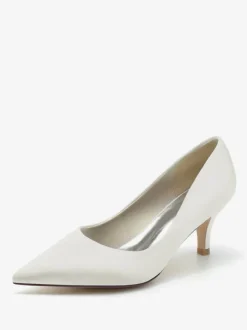 Chaussures de mariage Escarpins de mariée en soie et en satin à bout pointu