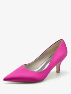 Chaussures de mariage Escarpins de mariée en soie et en satin à bout pointu
