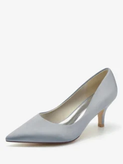 Chaussures de mariage Escarpins de mariée en soie et en satin à bout pointu