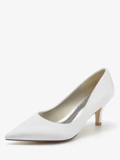 Chaussures de mariage Escarpins de mariée en soie et en satin à bout pointu