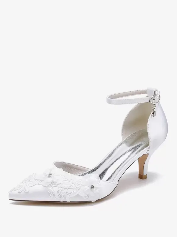 Chaussures de mariage Escarpins de mariée Satin Bout pointu