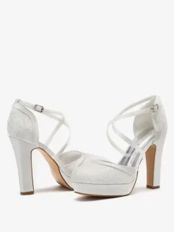 Chaussures de mariage Escarpins de mariée à bout rond brodés