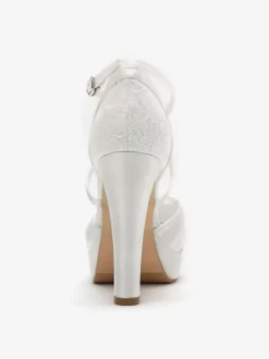 Chaussures de mariage Escarpins de mariée à bout rond brodés