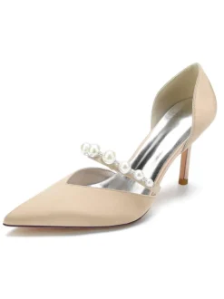 Chaussures de Mariage Femme à Talons Hauts avec Bout Pointu Unicolore