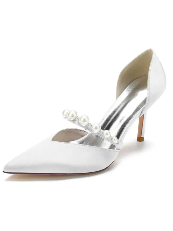 Chaussures de Mariage Femme à Talons Hauts avec Bout Pointu Unicolore
