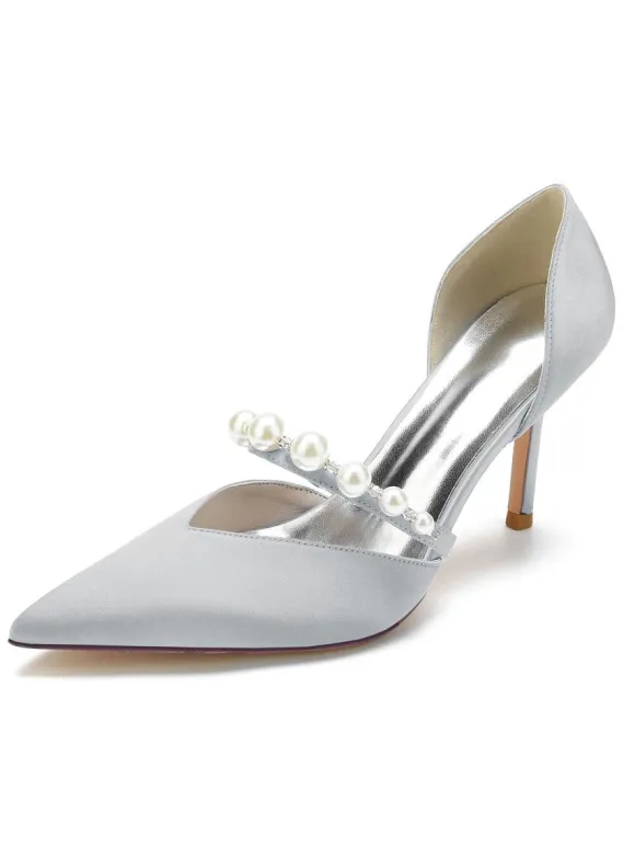 Chaussures de Mariage Femme à Talons Hauts avec Bout Pointu Unicolore