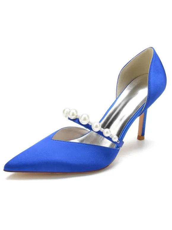 Chaussures de Mariage Femme à Talons Hauts avec Bout Pointu Unicolore