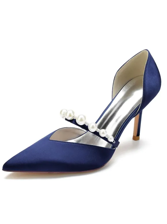 Chaussures de Mariage Femme à Talons Hauts avec Bout Pointu Unicolore