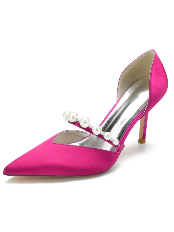 Chaussures de Mariage Femme à Talons Hauts avec Bout Pointu Unicolore