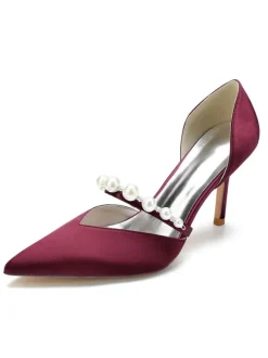 Chaussures de Mariage Femme à Talons Hauts avec Bout Pointu Unicolore