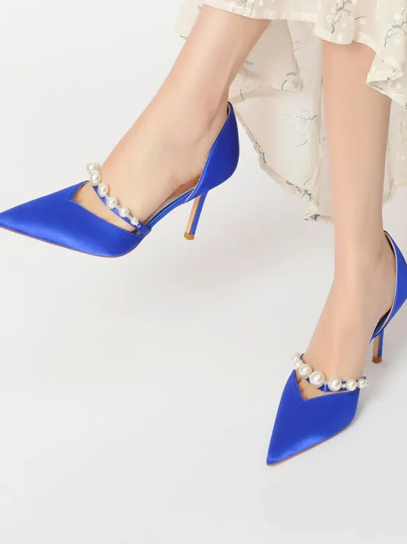 Chaussures de Mariage Femme à Talons Hauts avec Bout Pointu Unicolore
