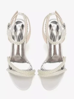 Chaussures de mariage ivoire à talons épais et perles