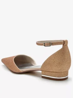 Chaussures de Mariage Plate Femme avec Bout Pointu Unicolore