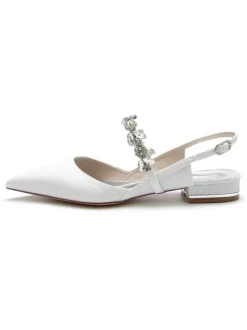 Chaussures de Mariage Plate Femme avec Bout Pointu Unicolore