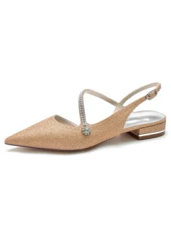 Chaussures de Mariage Plate Femme avec Bout Pointu Unicolore