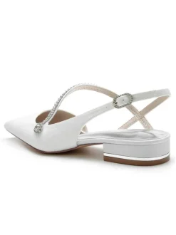 Chaussures de Mariage Plate Femme avec Bout Pointu Unicolore
