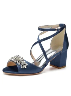 Chaussures de Mariages Femme à Talons Hauts avec Bout Ouvert Unicolore