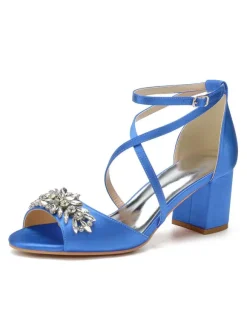 Chaussures de Mariages Femme à Talons Hauts avec Bout Ouvert Unicolore