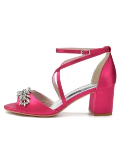 Chaussures de Mariages Femme à Talons Hauts avec Bout Ouvert Unicolore