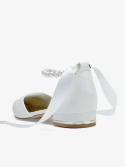 Chaussures De Mariée à Bretelle Chaussures Plates De Mariage En Cuir PU Bout Pointu