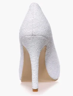 Chaussures de mariée à talons en tissu de paillettes talons couverts